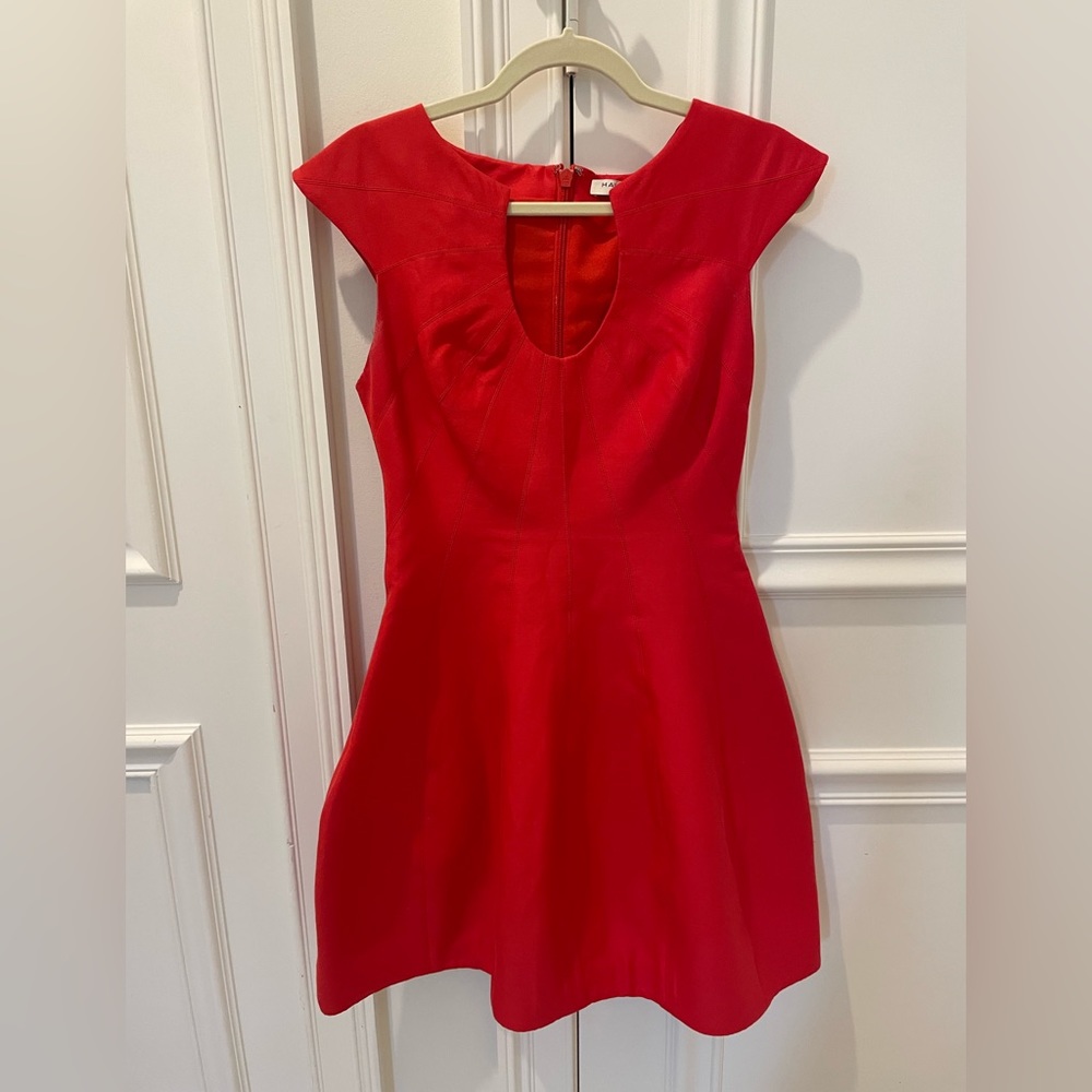 Halston Heritage Red Cap Sleeve Dress. Worn once.